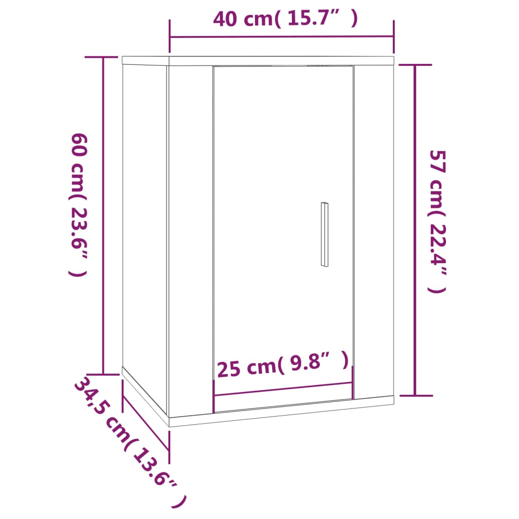 Wall Mounted TV Cabinets 2 pcs Sonoma Oak 40x34.5x60 cm