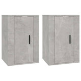 Wall Mounted TV Cabinets 2 pcs Concrete Grey 40x34.5x60 cm - Front View