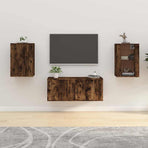 Wall Mounted TV Cabinets 2 pcs Smoked Oak 40x34.5x60 cm
