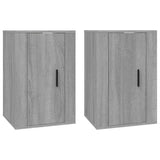 Wall Mounted TV Cabinets 2 pcs Grey Sonoma 40x34.5x60 cm - Front View