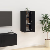 Wall Mounted TV Cabinet Black 40x34.5x80 cm - Top-Down View