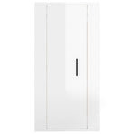 Wall Mounted TV Cabinet High Gloss White 40x34.5x80 cm