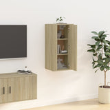Wall Mounted TV Cabinet Sonoma Oak 40x34.5x80 cm - Top-Down View