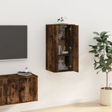 Wall Mounted TV Cabinet Smoked Oak 40x34.5x80 cm - Top-Down View