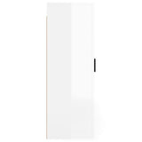 Wall Mounted TV Cabinet High Gloss White 40x34.5x100 cm - Rear View