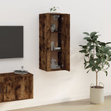 Wall Mounted TV Cabinet Smoked Oak 40x34.5x100 cm - Top-Down View