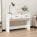 Console Table White 100x39x75 cm Engineered Wood - Side View