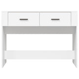Console Table White 100x39x75 cm Engineered Wood - Rear View