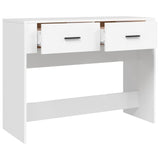 Console Table White 100x39x75 cm Engineered Wood - Close-Up Angle