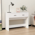 Console Table White 100x39x75 cm Engineered Wood