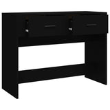 Console Table Black 100x39x75 cm Engineered Wood - Close-Up Angle