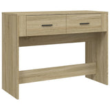 Console Table Sonoma Oak 100x39x75 cm Engineered Wood - Front View