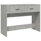 Console Table Concrete Grey 100x39x75 cm Engineered Wood - Front View