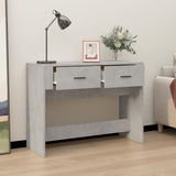 Console Table Concrete Grey 100x39x75 cm Engineered Wood - Side View
