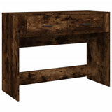 Console Table Smoked Oak 100x39x75 cm Engineered Wood - Front View