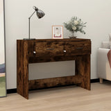 Console Table Smoked Oak 100x39x75 cm Engineered Wood - Side View