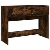 Console Table Smoked Oak 100x39x75 cm Engineered Wood - Close-Up Angle