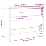 Console Table Smoked Oak 100x39x75 cm Engineered Wood - Extra Image