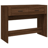 Console Table Brown Oak 100x39x75 cm Engineered Wood - Front View