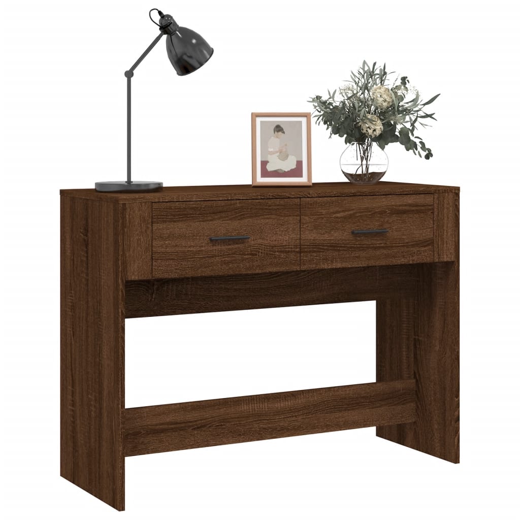 Console Table Brown Oak 100x39x75 cm Engineered Wood