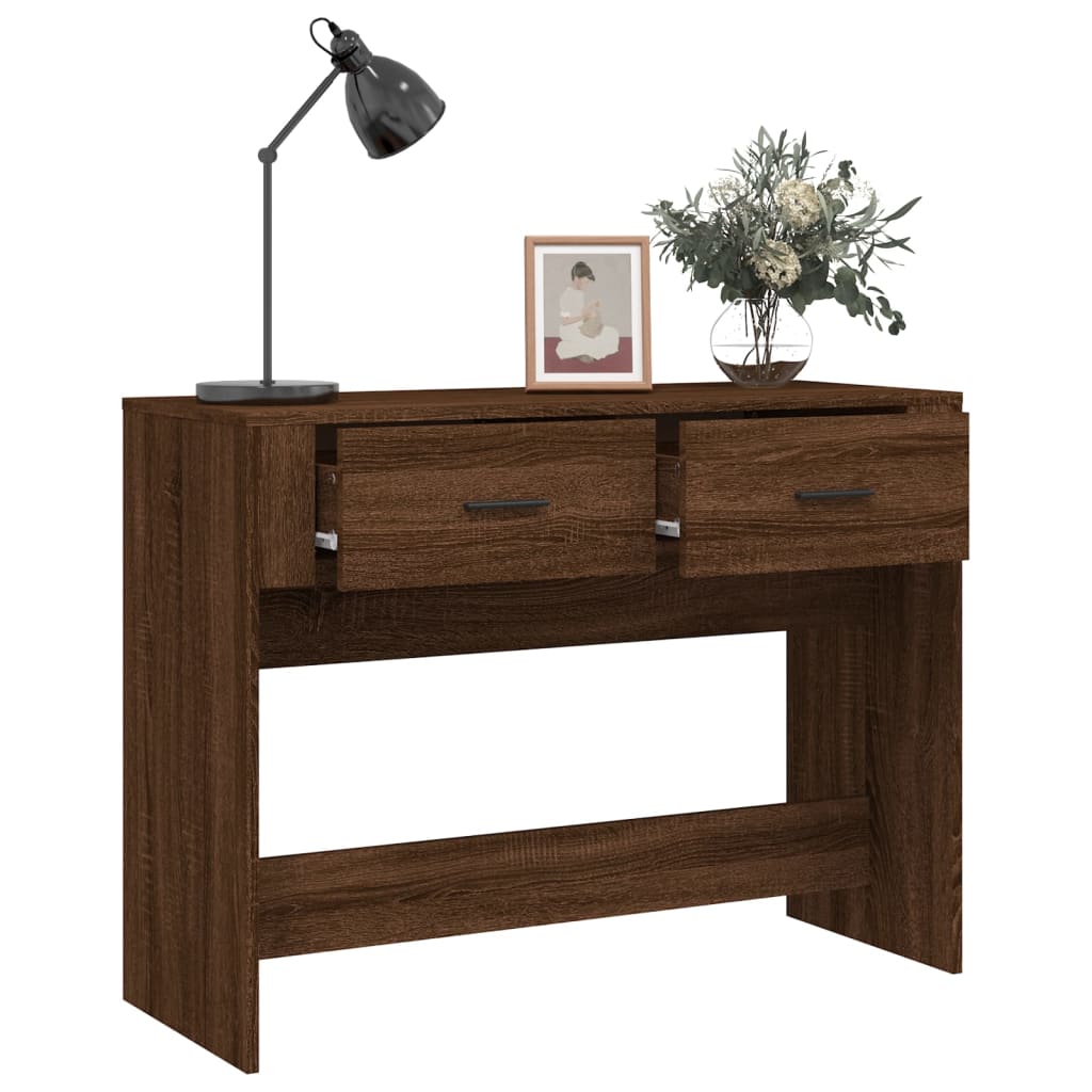 Console Table Brown Oak 100x39x75 cm Engineered Wood