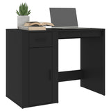 Desk Black 100x49x75 cm Engineered Wood - Top-Down View