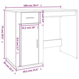 Desk Black 100x49x75 cm Engineered Wood - Extra Image
