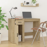 Desk Sonoma Oak 100x49x75 cm Engineered Wood - Side View