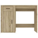 Desk Sonoma Oak 100x49x75 cm Engineered Wood - Rear View