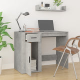 Desk Concrete Grey 100x49x75 cm Engineered Wood - Side View