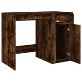 Desk Smoked Oak 100x49x75 cm Engineered Wood - Close-Up Angle