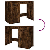 Desk Smoked Oak 100x49x75 cm Engineered Wood - Extra Image