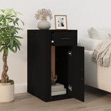 Desk Cabinet Black 40x49x75 cm Engineered Wood - Side View