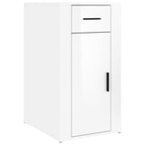Desk Cabinet High Gloss White 40x49x75 cm Engineered Wood - Front View
