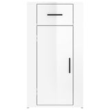 Desk Cabinet High Gloss White 40x49x75 cm Engineered Wood - Rear View
