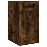 Desk Cabinet Smoked Oak 40x49x75 cm Engineered Wood - Front View