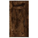 Desk Cabinet Smoked Oak 40x49x75 cm Engineered Wood - Rear View