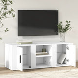 TV Cabinet White 100x31.5x35 cm Engineered Wood - Side View