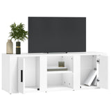 TV Cabinet White 100x31.5x35 cm Engineered Wood - Top-Down View