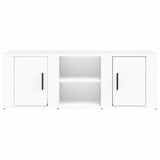 TV Cabinet White 100x31.5x35 cm Engineered Wood - 45-Degree Angle