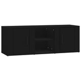 TV Cabinet Black 100x31.5x35 cm Engineered Wood - Front View