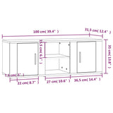 TV Cabinet Black 100x31.5x35 cm Engineered Wood - Extra Image