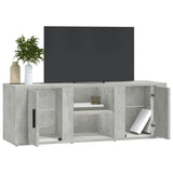 TV Cabinet Concrete Grey 100x31.5x35 cm Engineered Wood - Top-Down View