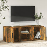 TV Cabinet Smoked Oak 100x31.5x35 cm Engineered Wood - Side View