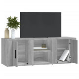 TV Cabinet Grey Sonoma 100x31.5x35 cm Engineered Wood - Top-Down View