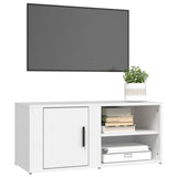TV Cabinet White 80x31.5x36 cm Engineered Wood - Top-Down View