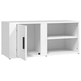 TV Cabinet White 80x31.5x36 cm Engineered Wood - Low Angle