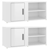 TV Cabinets 2 pcs High Gloss White 80x31.5x36 cm Engineered Wood - Front View