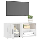 TV Cabinets 2 pcs High Gloss White 80x31.5x36 cm Engineered Wood - 45-Degree Angle