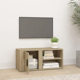 TV Cabinet Sonoma Oak 80x31.5x36 cm Engineered Wood - Side View